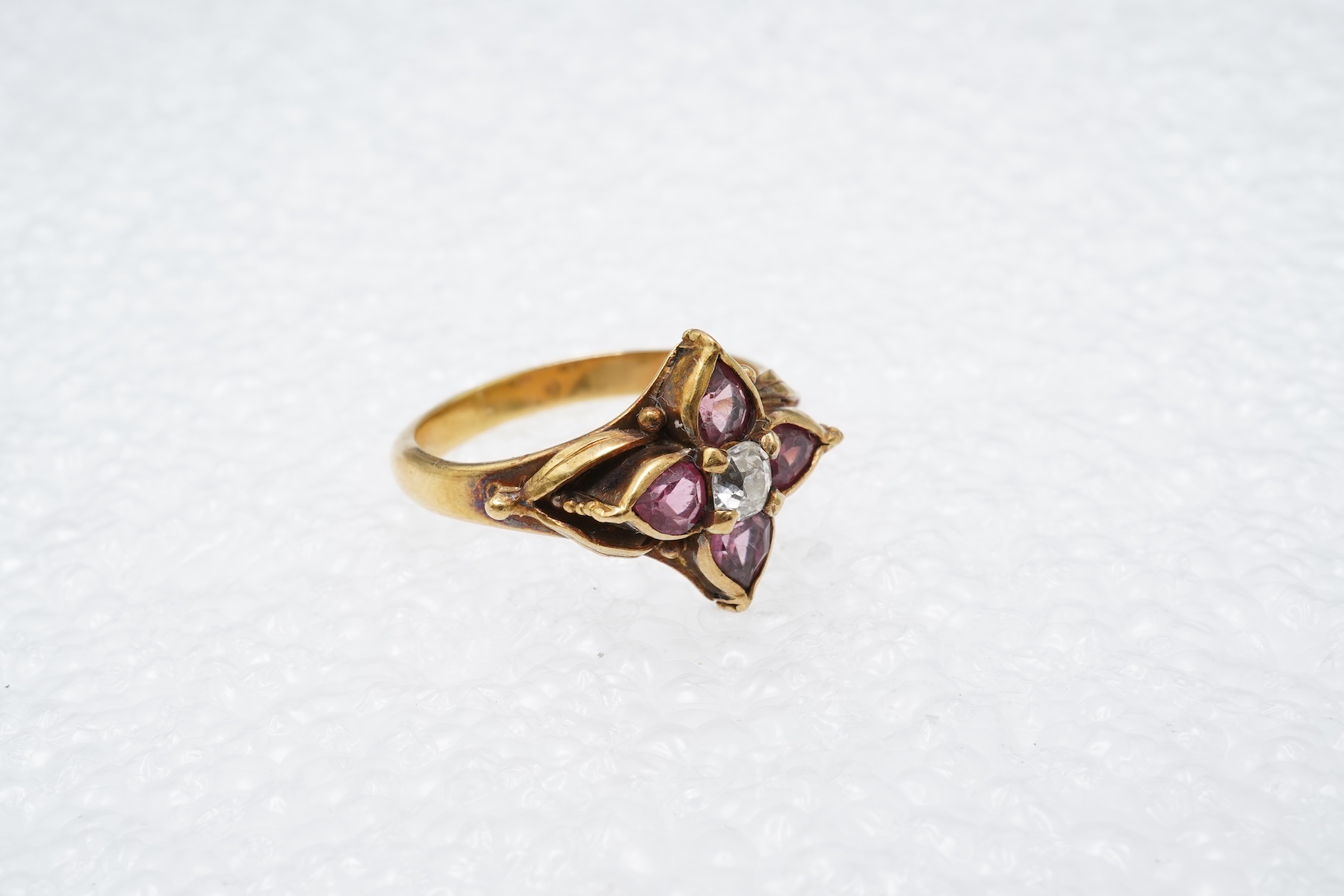 A pink tourmaline and diamond ring, circa 1988